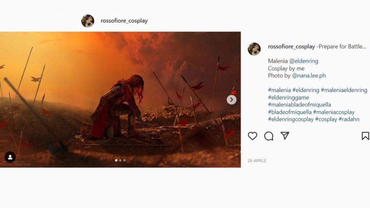 Rossofiore cosplay Elden Ring